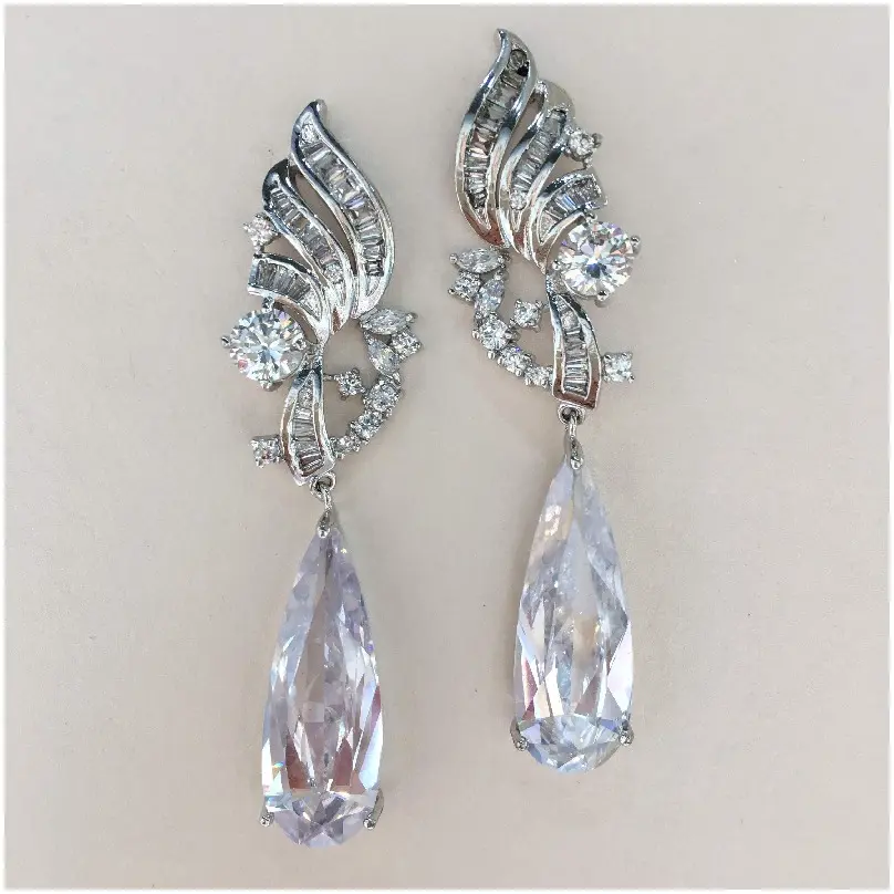 [EAZ1171] Arete zirconia largo: 6.0 cm