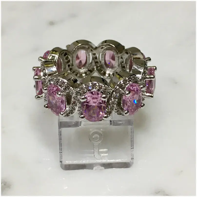 Anillo zirconia rosa