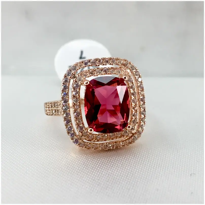 Anillo zirconia rojo