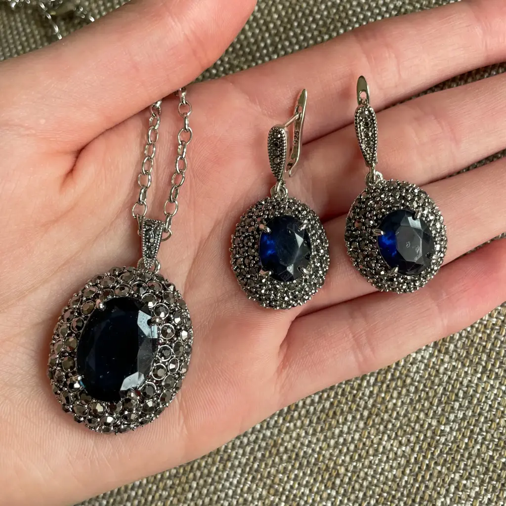 Juego de joyería azul