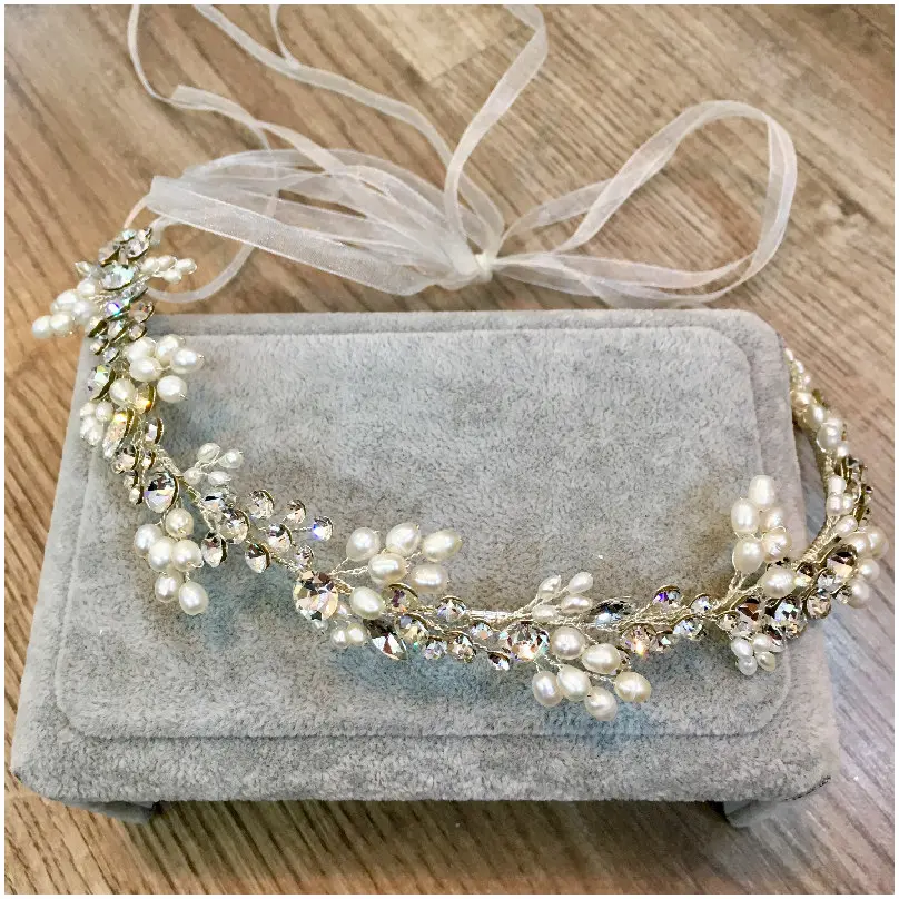 Guia de diamantes con perla de rio