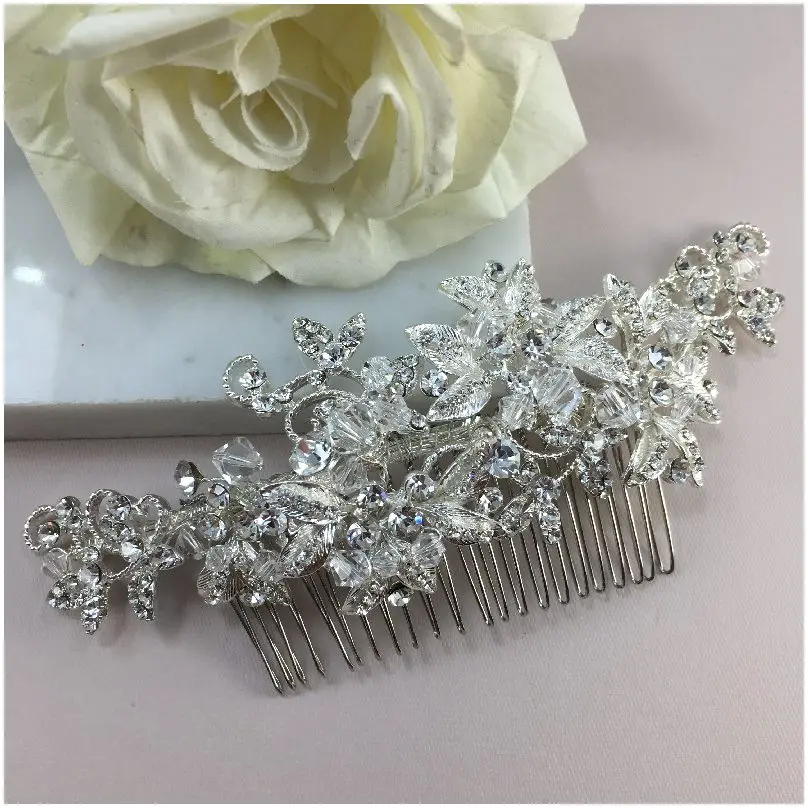 [HCH4088-PL] Peineta de cristales premium