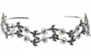 Tiara doble decorada con flores cristalinas 