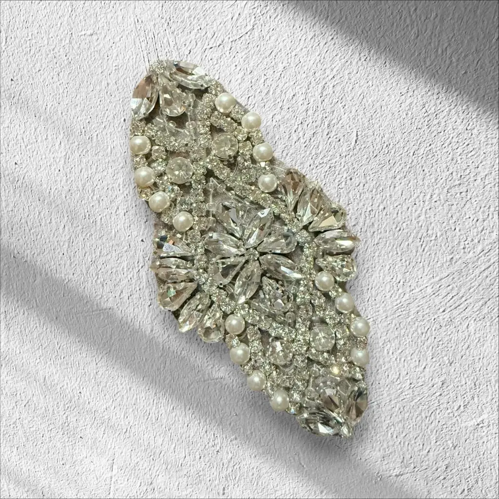 [APN0706] Aplicacion MEDIANA cristal con perla unitaria