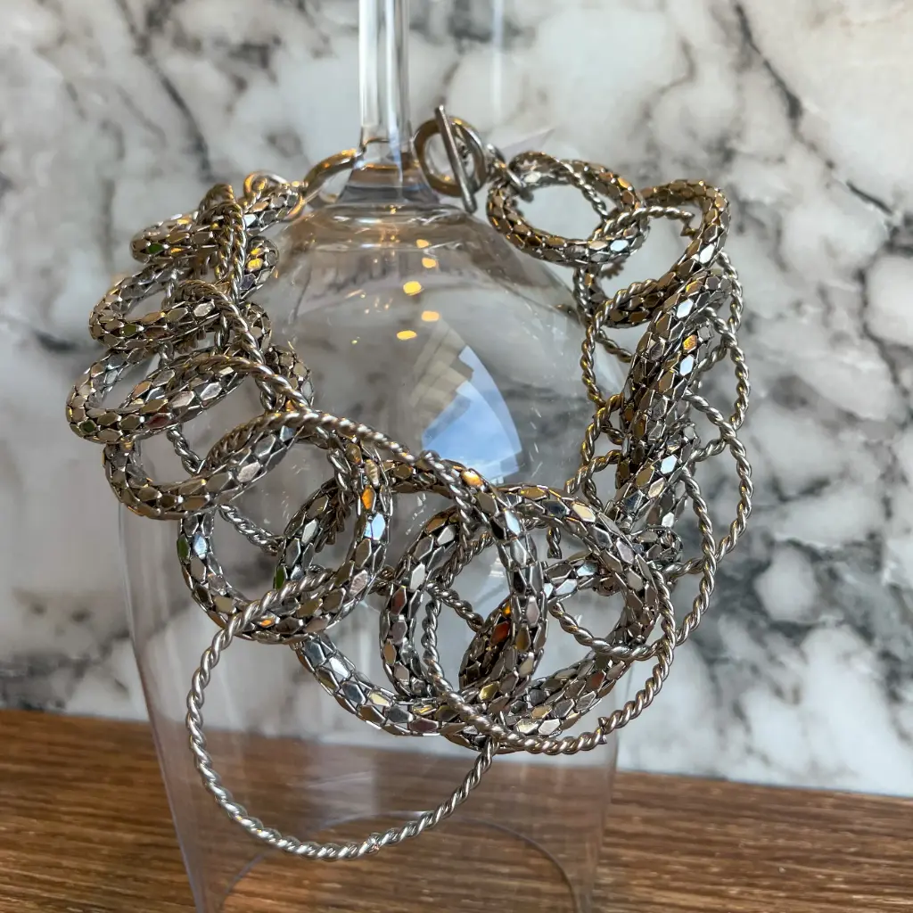 [BRV37-unico] Pulsera aros en plateado