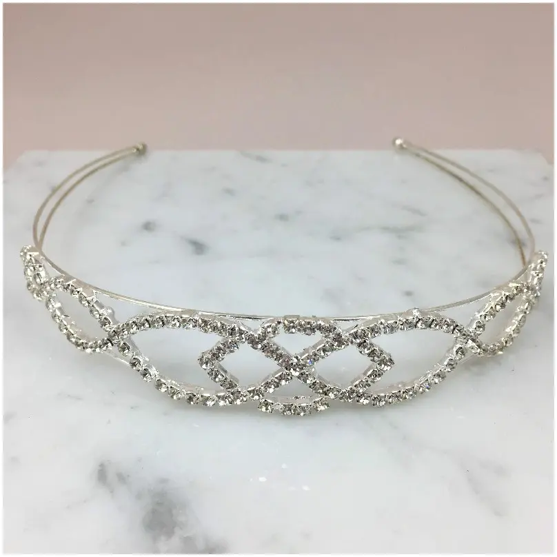 [HBJ3154] Tiara de círculos entrelazados 