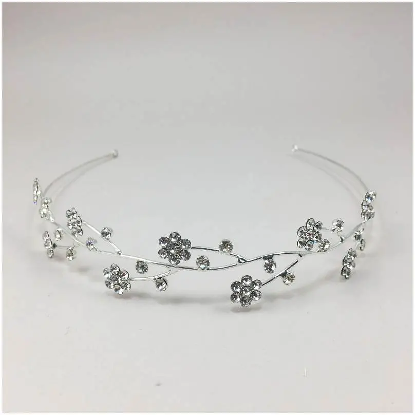 [HBJ3027] Tiara de ramas con detalles florales de cristal 
