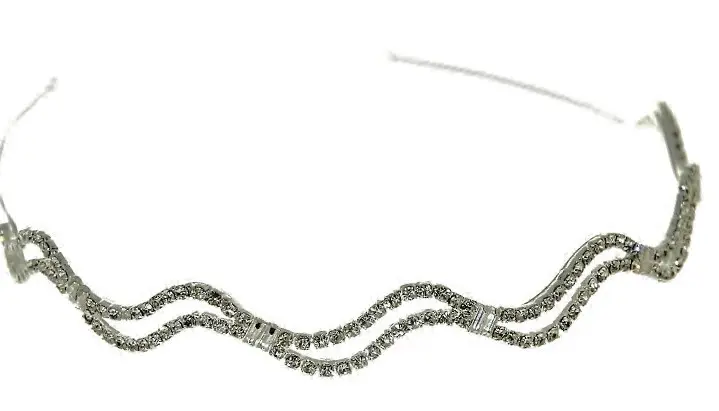 [HBJ3013] Tiara de ondas decorada con cristales finos 
