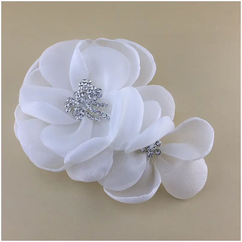 [FLH4044] Flor doble con centro de cristales brillantes 