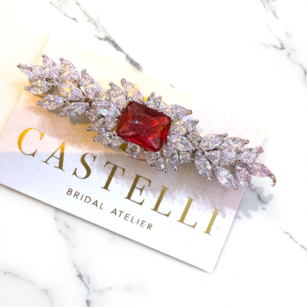 [HCZ1749-RO] Broche para el cabello de zirconia