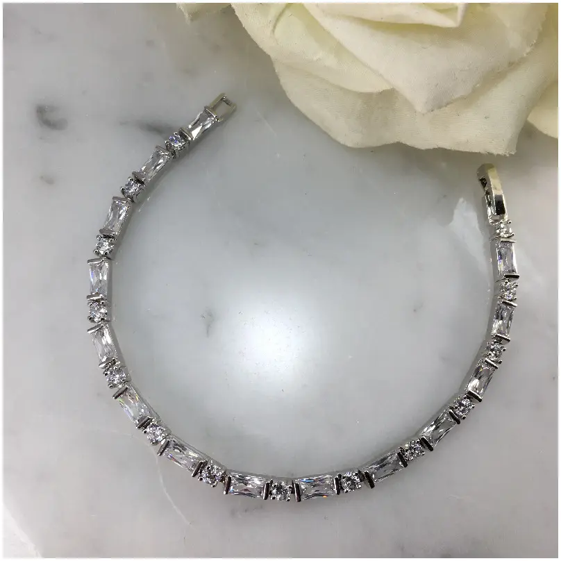 [BRZ1418] Pulsera eslabones baguete