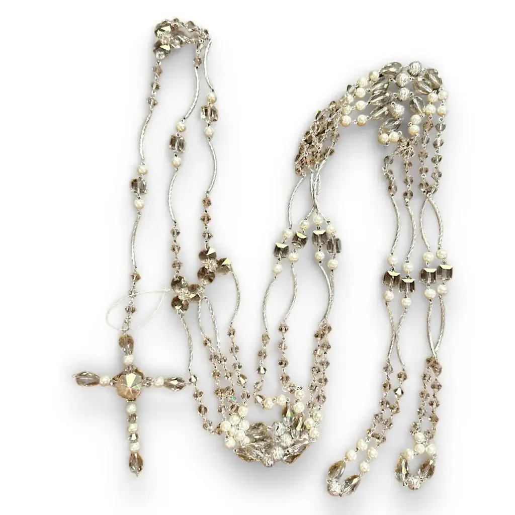 [LZN0126] Lazo champagne con perla