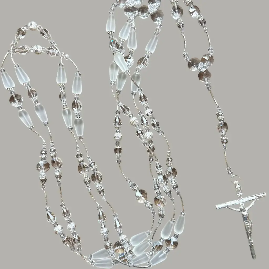 [LA190] Lazo de cristal combinación con brillo y mate