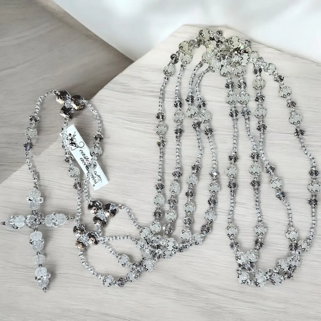 [LZN0128] Lazo de cuentas de cristal finas con tonos mate