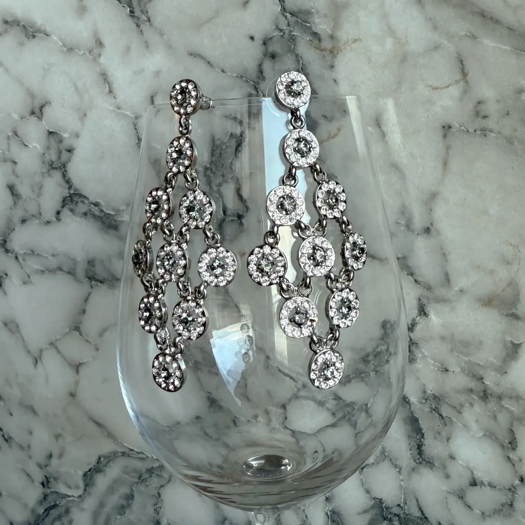 [eaz3-unico] Arete alargado zirconia con gris