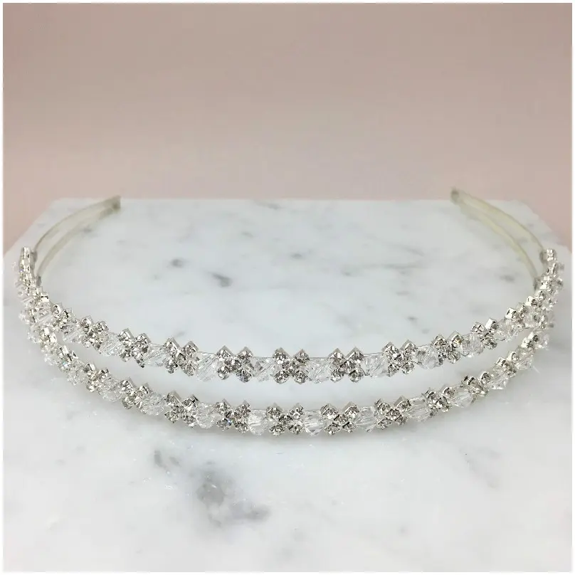 [HBJ3159] Tiara doble de cristales