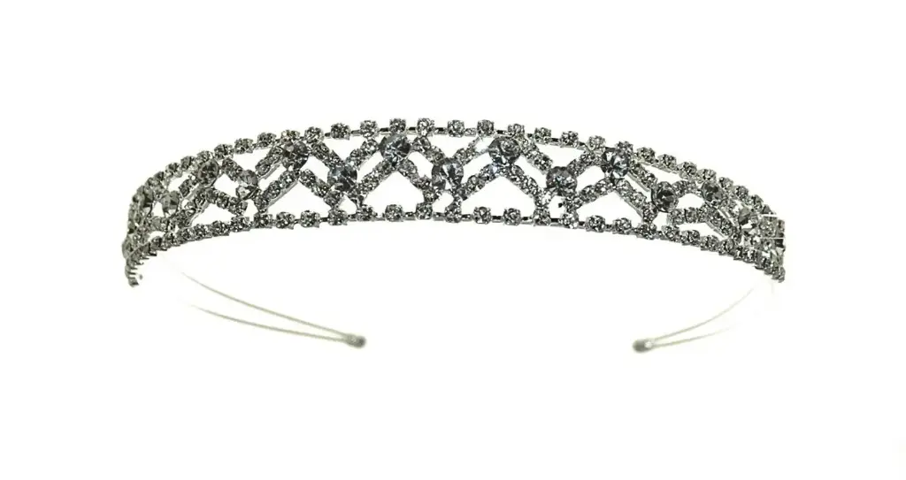 [HBJ3029] Tiara con cristales en diseño repetido 